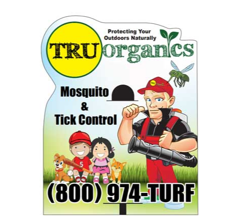 A picture of a sign that is advertising tru organics.