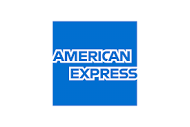 American express logo on a blue background