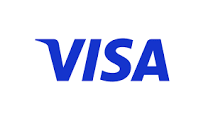 A blue visa logo is shown.
